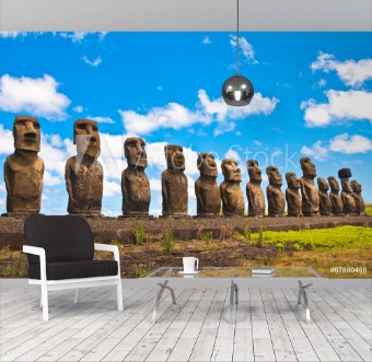 Picture of Moais in Ahu Tongariki Easter island Chile